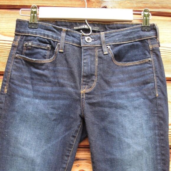 Dark Blue Mid Rise Skinny Jeans - Picture 4 of 7